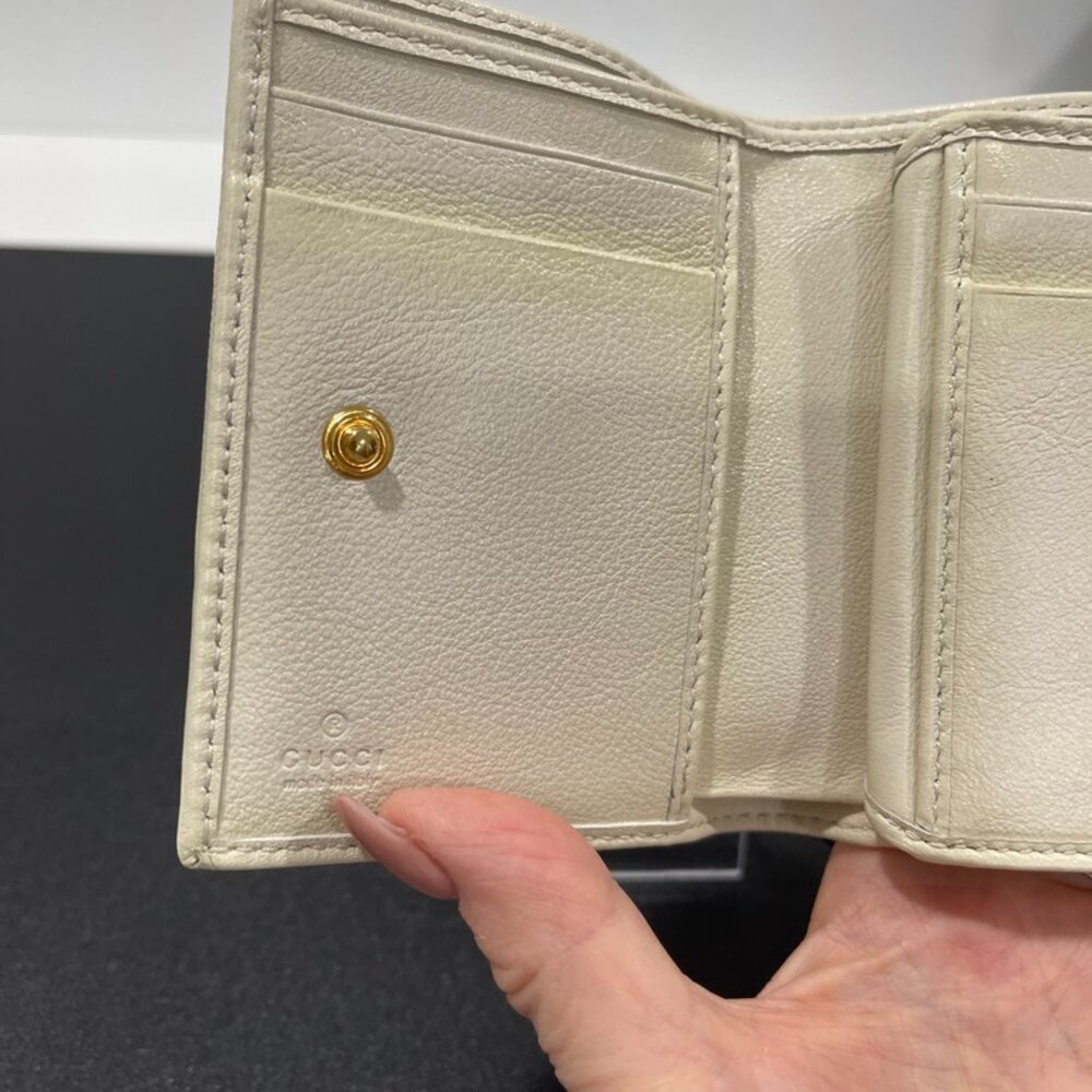 Gucci Rajah White Leather Gold Crystal Tiger Head Wallet (RY2222) - Picture 11 of 14